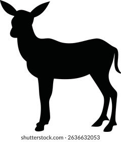 This is a clean, solid black silhouette of a deer.