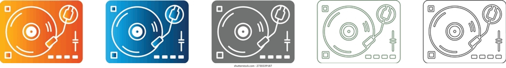 Este ícono plano tocadiscos limpio es un Vector negro sólido, aislado y parte de un conjunto de íconos de música moderno y consistente, perfecto para el diseño.
