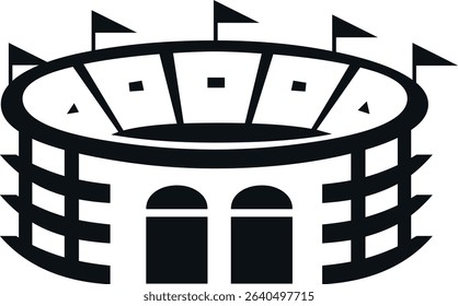 This clean, vector graphic depicts a stylized stadium, perfect for logos, branding, or general sports-related imagery.