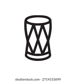 Diese klare Vektorgrafik zeigt eine traditionelle Handtrommel, die perfekt geeignet ist, um jedem Designprojekt oder jeder Präsentation ein rhythmisches Element hinzuzufügen.
