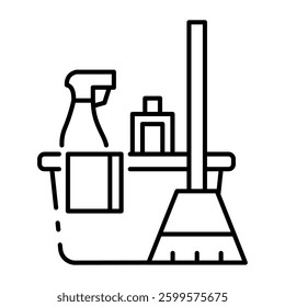 This Cleaning equipment icon is suitable for May Day, Labour Day, etc