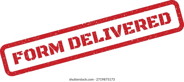 Este sello grunge claro muestra "FORMULARIO ENTREGADO", perfecto para confirmar el Comprobante de correo, paquetes o documentos electrónicos en varios contextos comerciales.