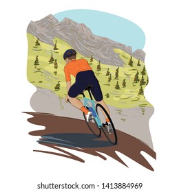 this is climber cyclist on the mountain.