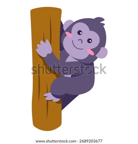 This climbing tree illustration is suitable for animal especially Gorilla.