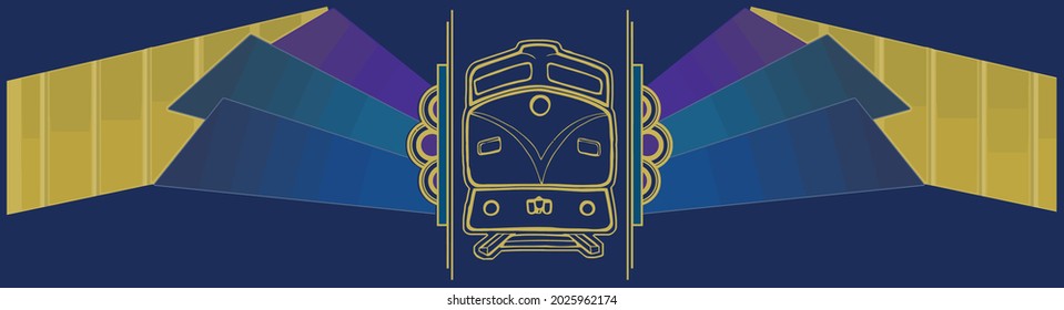 Este vídeo gráfico presenta un diseño de un tren diesel de arte deco. 
