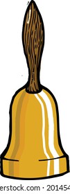 This clip art features a gold old fashion hand bell.