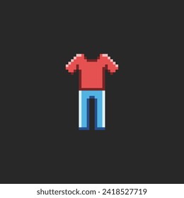 this clothing icon in pixel art with simple color and black background ,this item good for presentations, stickers, icons, t shirt design,game asset,logo and your project.