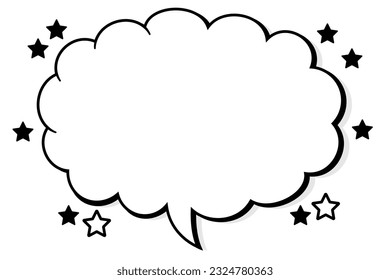 Este es un globo en forma de nube con una estrella. El cuerno está hacia abajo y mirando hacia la derecha.