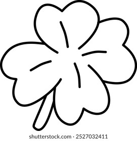 This clover leaf doodle is perfect for St. Patricks Day designs, lucky charms, or environmental themed projects. Its clean and simple design is ideal for creative, fun, and decorative projects.