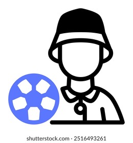 This Coach icon is suitable for football, soccer, sport etc.