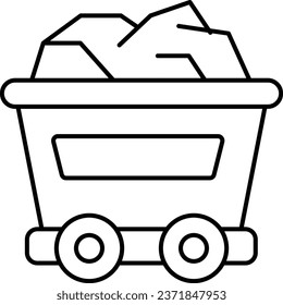 This is Coal cart Line Vector Icon easily modified with filled and trendy colours combination, you'll find representations of essential of icon concepts.

