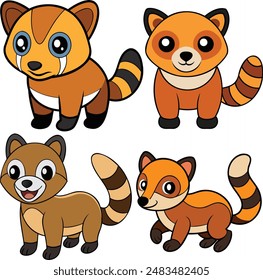 This is a Coati  flat  design ,animal vector design with eps format 