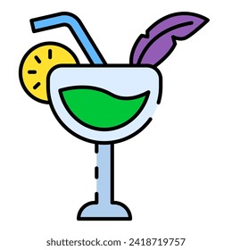 This Cocktail icon is suitable for Mardi Gras carnival, Medieval, party, etc.