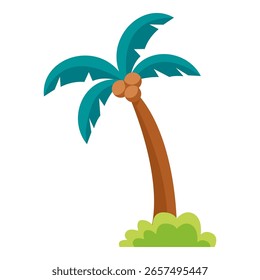 Esta ilustración de árbol de coco es adecuado para vacaciones de verano, camping, viaje familiar, etc.