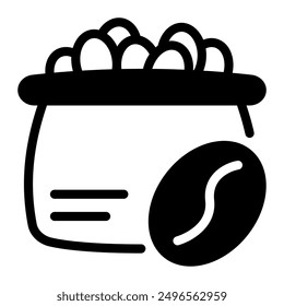This Coffee bean icon is suitable for coffee, coffee shop, beverage, etc.