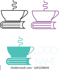 This is a coffee cup and book logo that is usable for cafes, hotels and others companies. Illustration.vector. full editable file