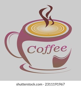 This is a coffee cup logo that can be used as a logo or as a decoration in your coffee shop, with a simple and colorful design.