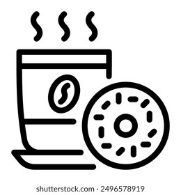 This Coffee and Donut icon is suitable for coffee, coffee shop, beverage, etc.