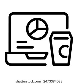 Este icono de café es adecuado para nómada digital, freelancer, trabajar en casa, etc.