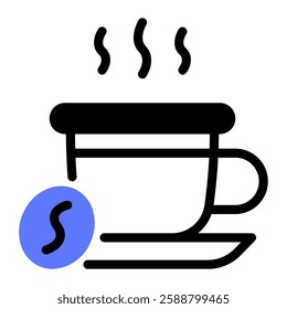 This Coffee icon is suitable for Restaurant Menu, Food, etc