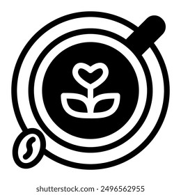 This Coffee Latte Art icon is suitable for coffee, coffee shop, beverage, etc.