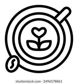 This Coffee Latte Art icon is suitable for coffee, coffee shop, beverage, etc.
