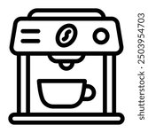 This Coffee Maker icon is suitable for kitchen appliance, kitchen, cookware, etc.