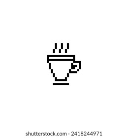 this coffee in pixel art with simple color and white background ,this item good for presentations, stickers, icons, t shirt design,game asset,logo and your project.