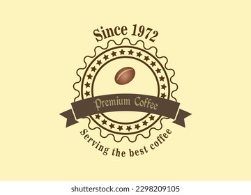 This coffee seal features a perfect bean with an elegant design. Ideal for coffee-related logos, artwork, and websites, adding an authentic and stylish touch. It can be used in coffee shops, food blog