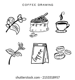 Este es un adorno de boceto de café, adecuado para el negocio del café