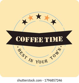 Das ist eine Kaffeestempel auf hellem Hintergrund, Kaffeezeit, Kaffee, Kaffeehaus.