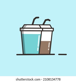 This is a cold drink vector illustration with a flat design