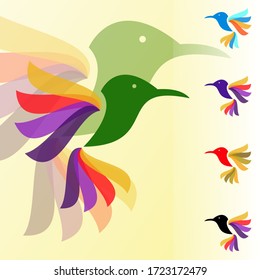 this is a colibri bird logo template