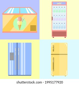 This is a collage of refrigerator vectors.