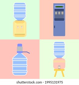 This is a collage of water dispenser vectors.