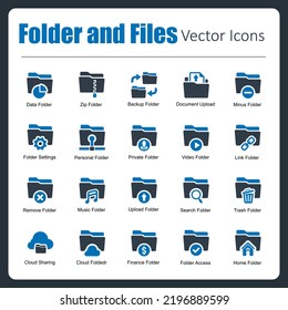 This is a collection of 20 beautiful handcrafted pixel perfect Folder and Files vector icons.