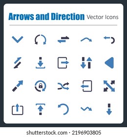 This is a collection of 20 beautiful handcrafted pixel perfect Arrows and Direction vector icons.