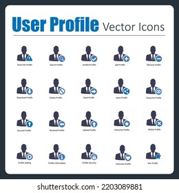 This is a collection of 20 beautiful handcrafted pixel perfect User Profile vector icons.