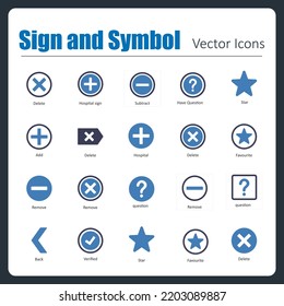 This is a collection of 20 beautiful handcrafted pixel perfect Sign and Symbol vector icons.