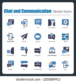 This is a collection of 20 beautiful handcrafted pixel perfect Chat and Communication vector icons.
