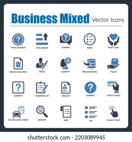 This is a collection of 20 beautiful handcrafted pixel perfect Business Mixed vector icons.