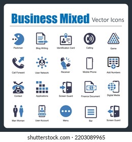 Dies ist eine Sammlung von 20 schönen handgefertigten Pixel perfekte Business Mixed Vektorsymbole.