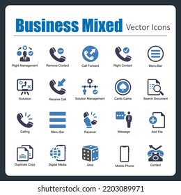 This is a collection of 20 beautiful handcrafted pixel perfect Business Mixed vector icons.