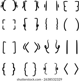 This is a collection of brackets with various variations