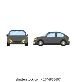 Dies ist eine Sammlung von Autos in einem flachen Stil. Vector Illustration isoliert auf weißem Hintergrund.