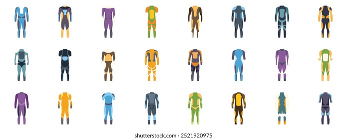 This is a collection of different superheroes costumes for protecting people from villains