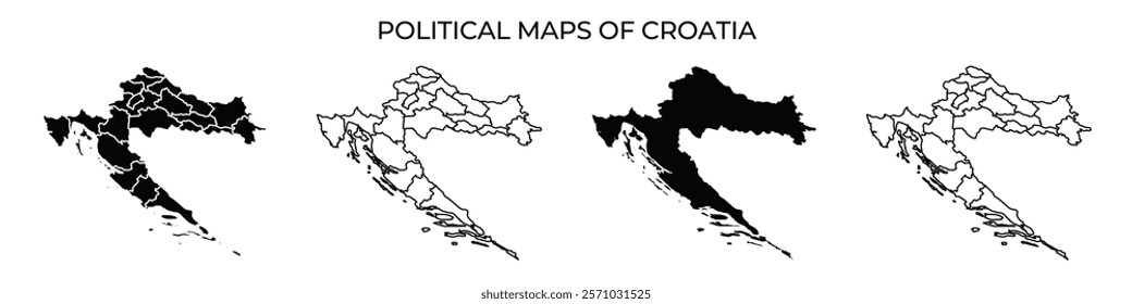 This collection displays various political maps of Croatia, highlighting different regions and administrative divisions. Each map provides a unique perspective on the countrys geography.