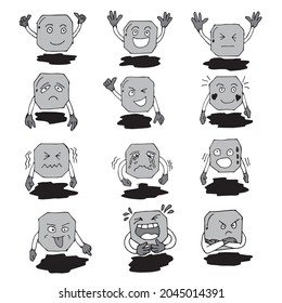this is a collection of emoticon vectors. can be edited easily. This icon vector is hand drawn.
