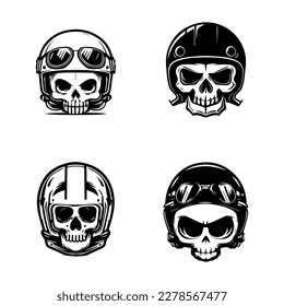 This collection features adorable kawaii skulls wearing biker helmets, perfect for a unique and edgy logo. Hand drawn with love and detail