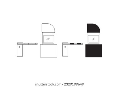 This collection features editable stroke icons depicting highway symbols, including road signs, traffic lights, toll gates, and railway stations, showcasing a variety of elements related to roadways.